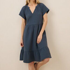 Pact Coastal Double Gauze Breezy Dress Small